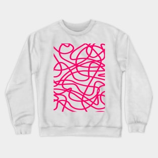 Pink random abstract doodle lines pattern design Crewneck Sweatshirt